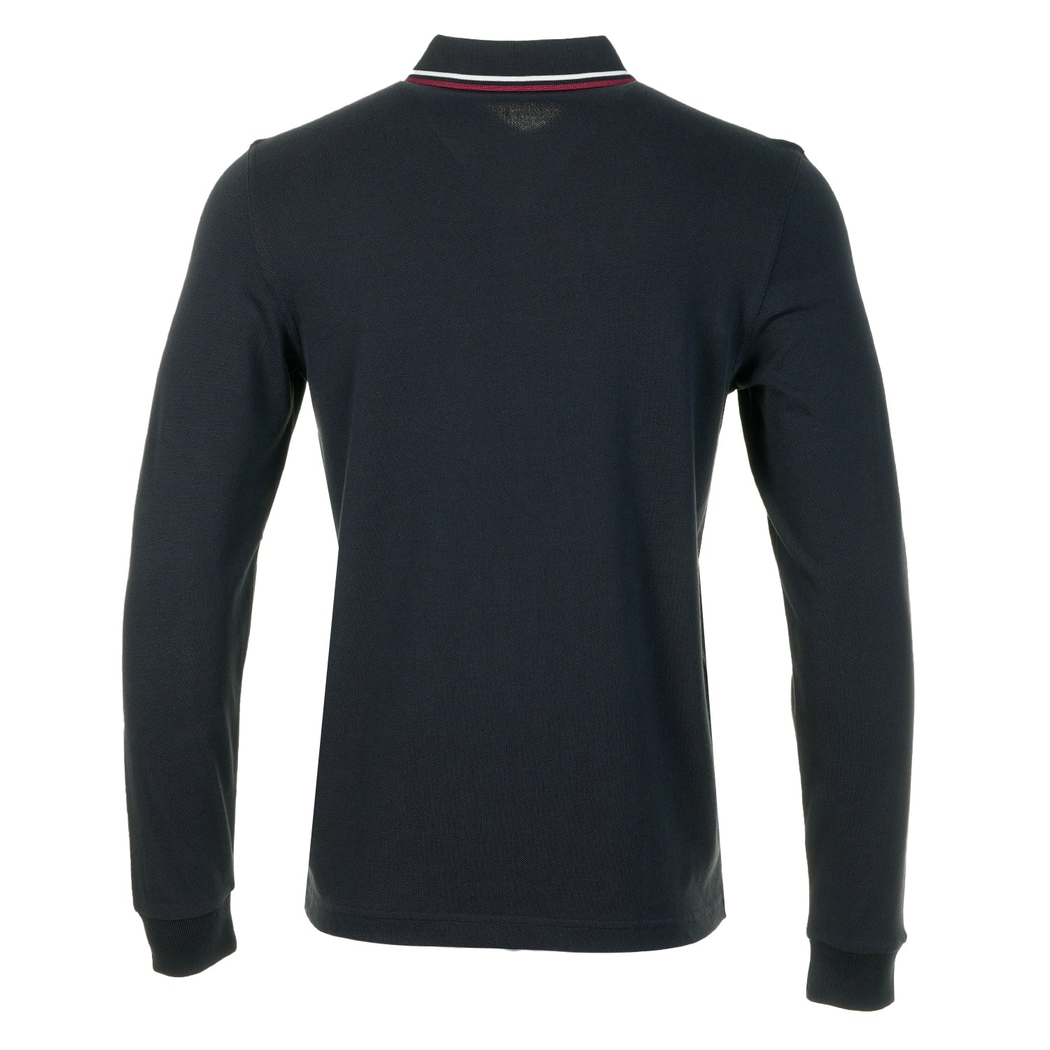 Long Sleeve Twin Tipped Polo Shirt Navy Snow White Red