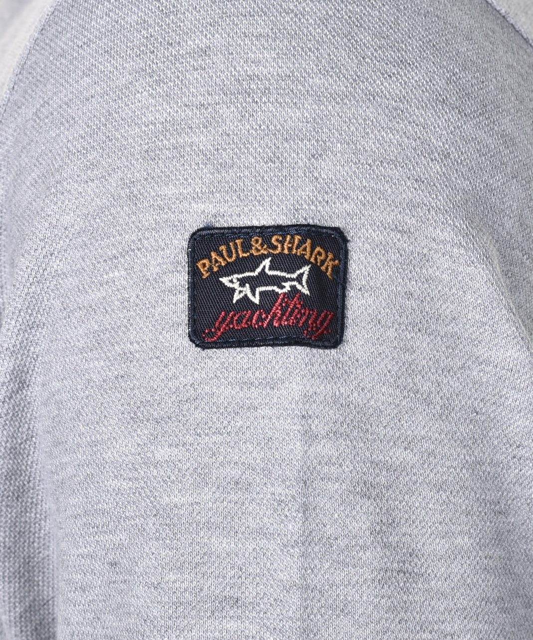Long Sleeve Stripe Collar Polo Shirt Grey