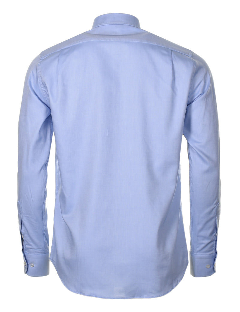 Long Sleeve Badge Oxford Shirt Sky Blue