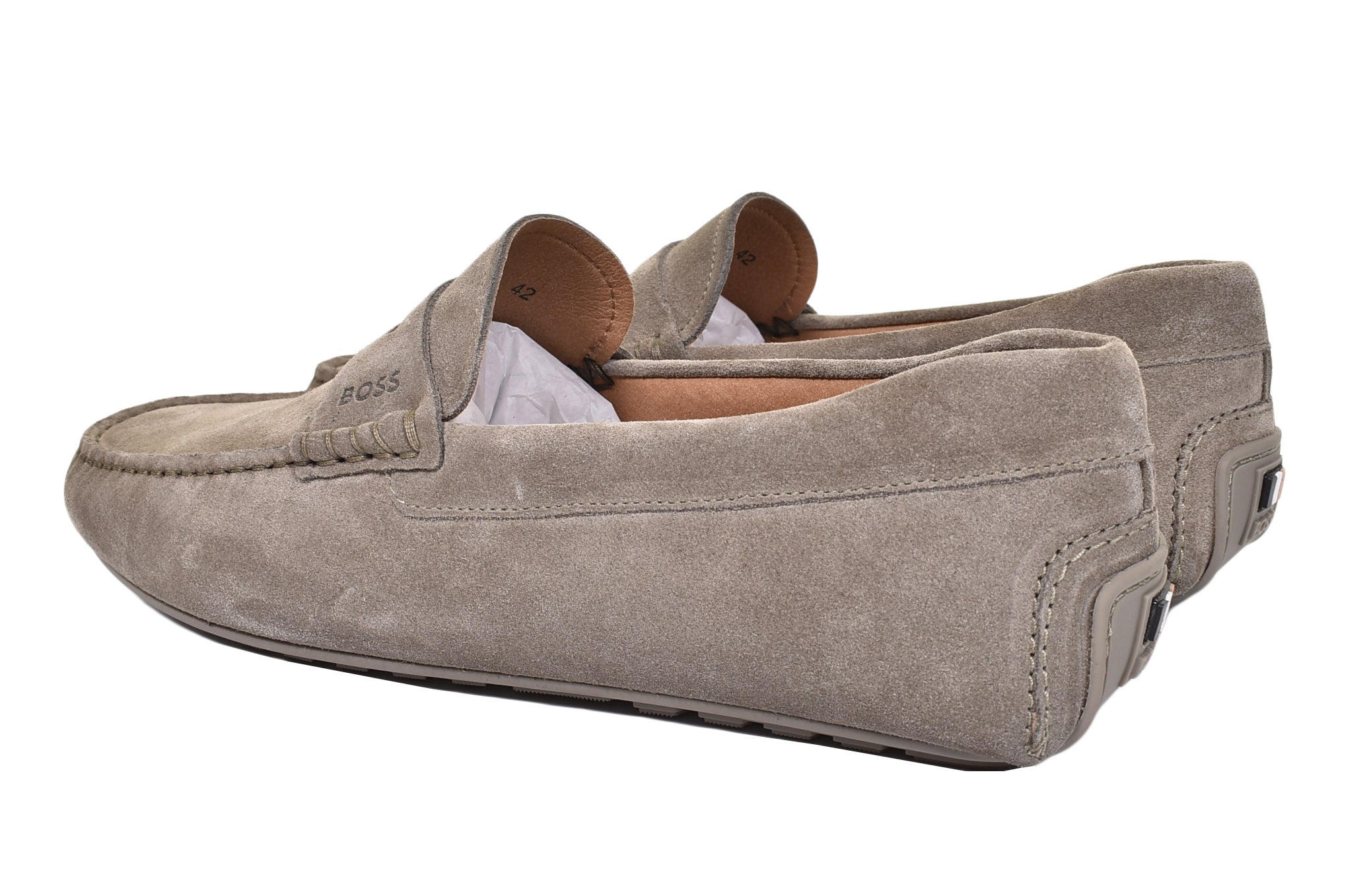 Noel Moccasin Suede Driver Shoe Open Green