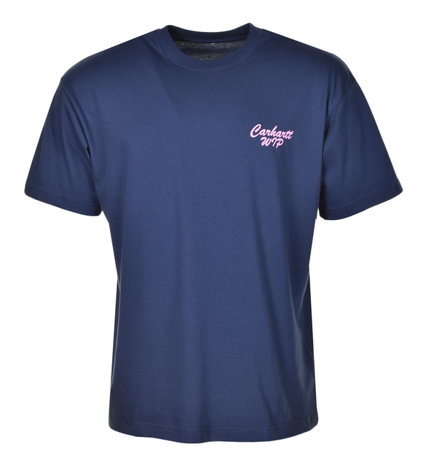 Short Sleeve Friendship T Shirt Airforce Blue Light Pink