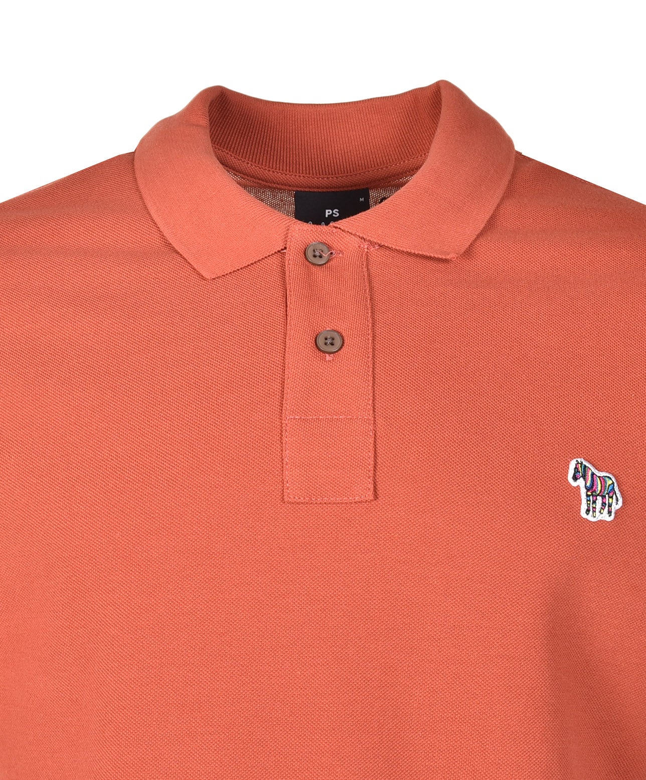 Regular Fit Short Sleeve Zebra Polo Shirt Dark Rust