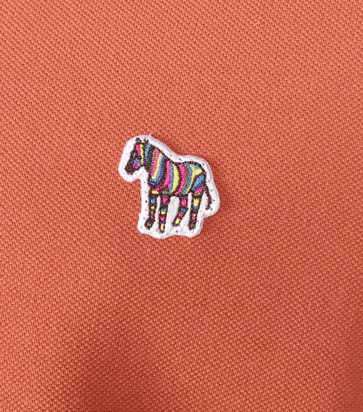 Regular Fit Short Sleeve Zebra Polo Shirt Dark Rust