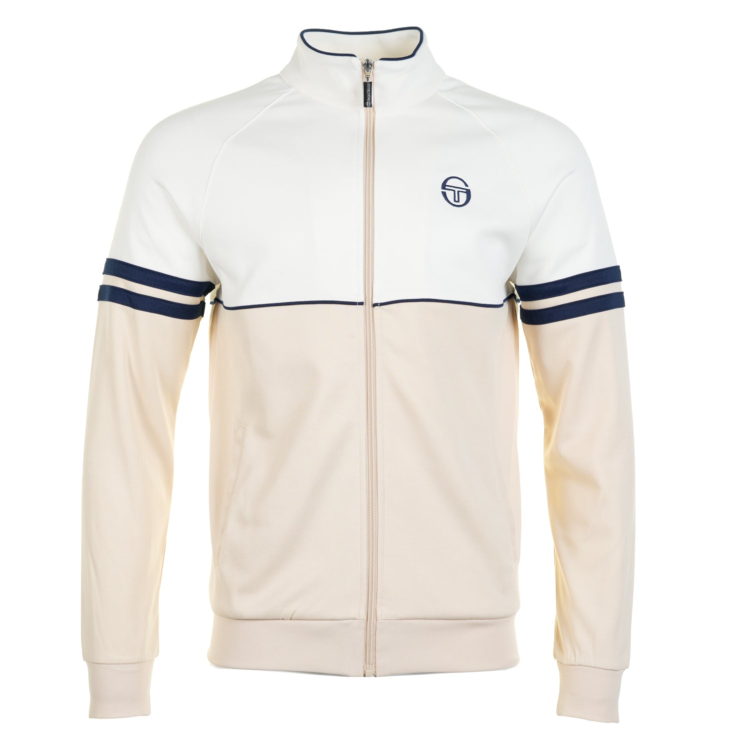 Sergio Tacchini Orion TJ Track Jacket Gardenia Sandshell Maritime Blue