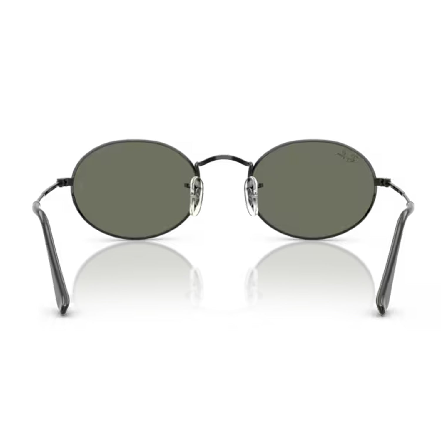 rear view of ray-ban Oval Flat Lenses Black / Grey Mirror Bronze