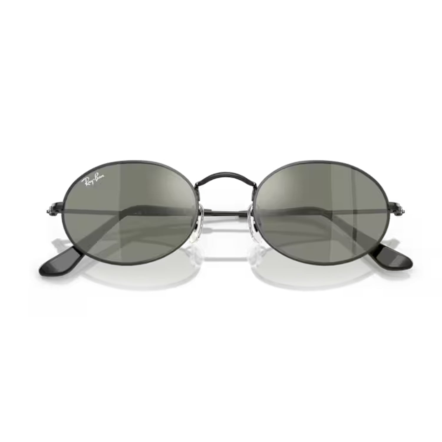Ray-Ban Oval Flat Lenses Black / Grey Mirror Bronze folded