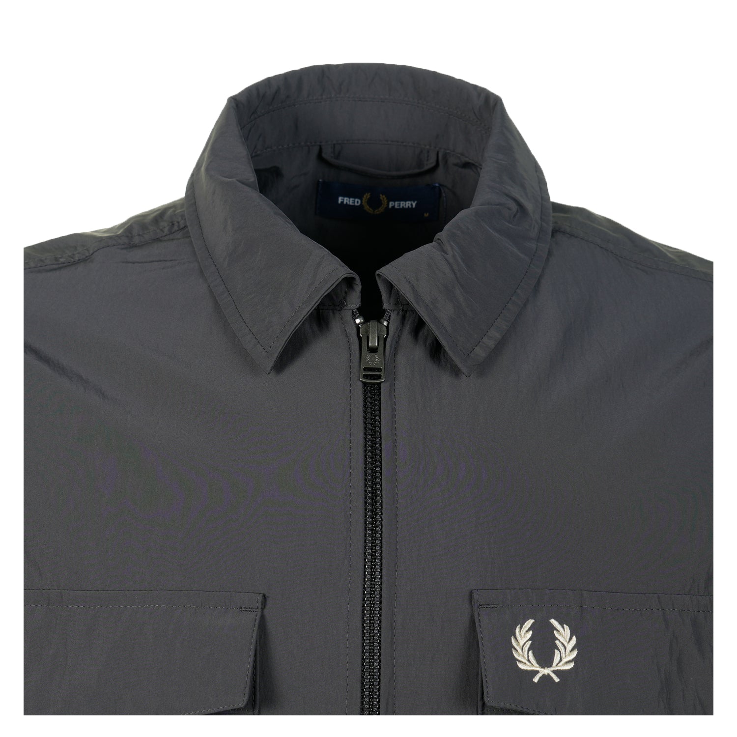 Zip Through Overshirt Anchor Grey