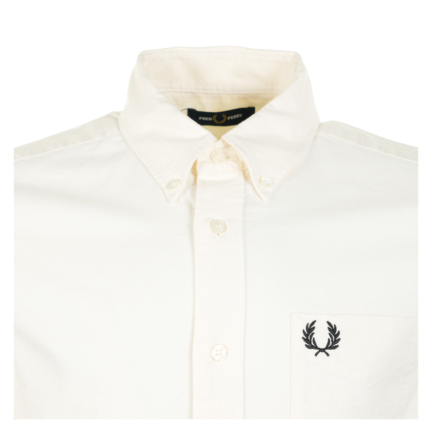 Short Sleeve Oxford Shirt Ecru / Black