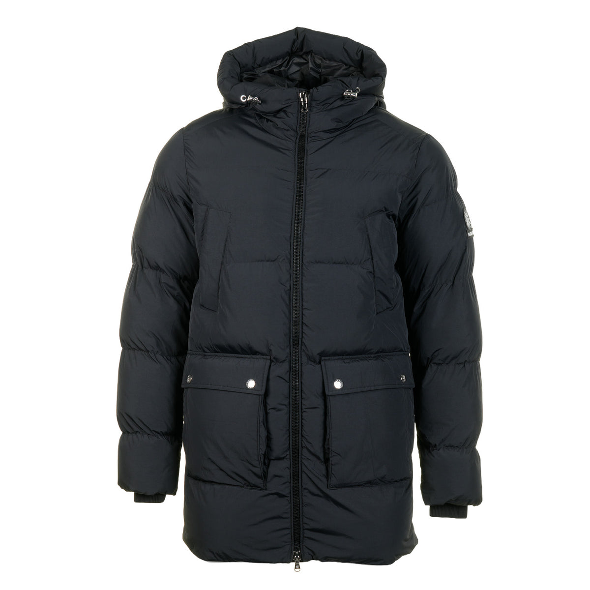 Patch Pocket Mid Puffer Jacket Black