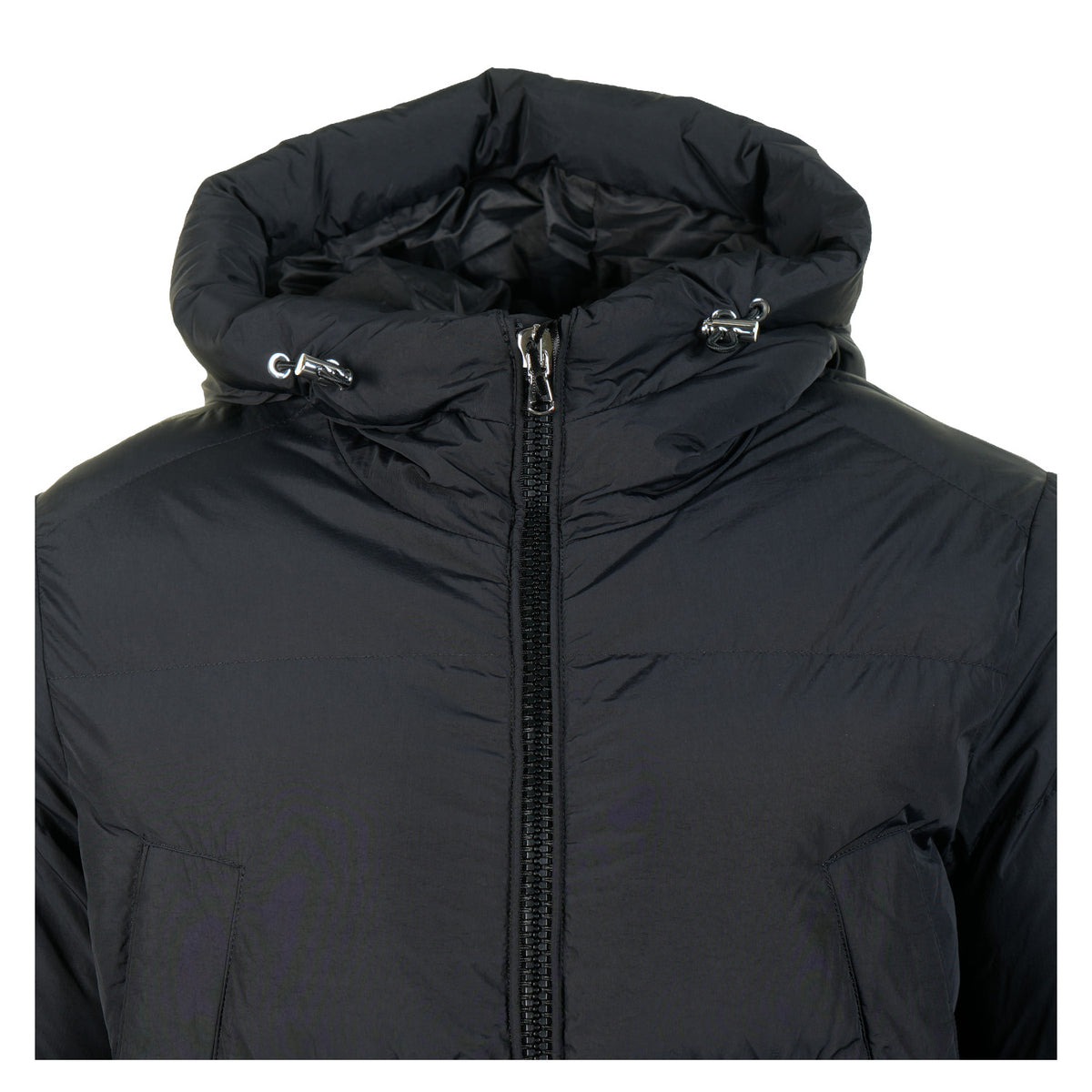 Patch Pocket Mid Puffer Jacket Black