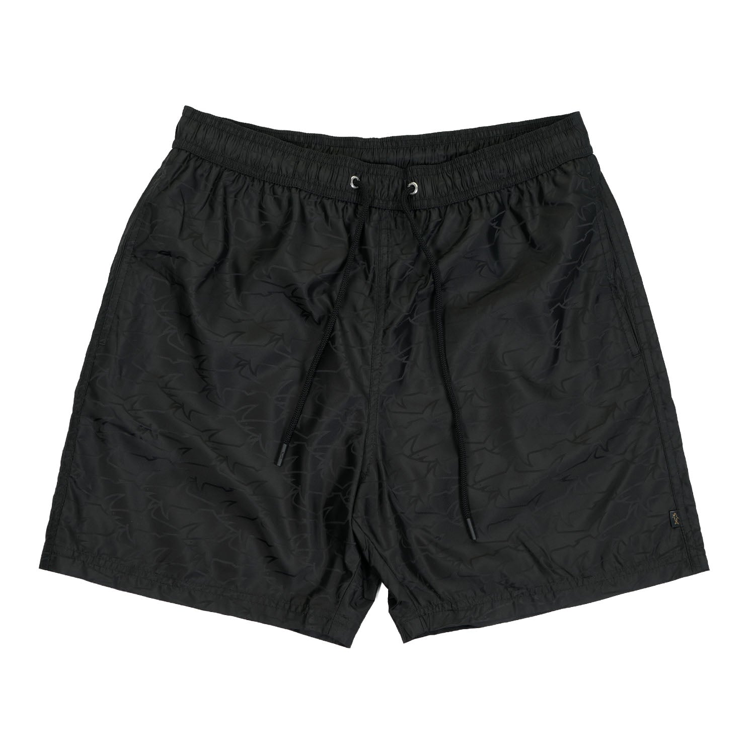 Tonal Multi Shark Logo Swim Shorts Black