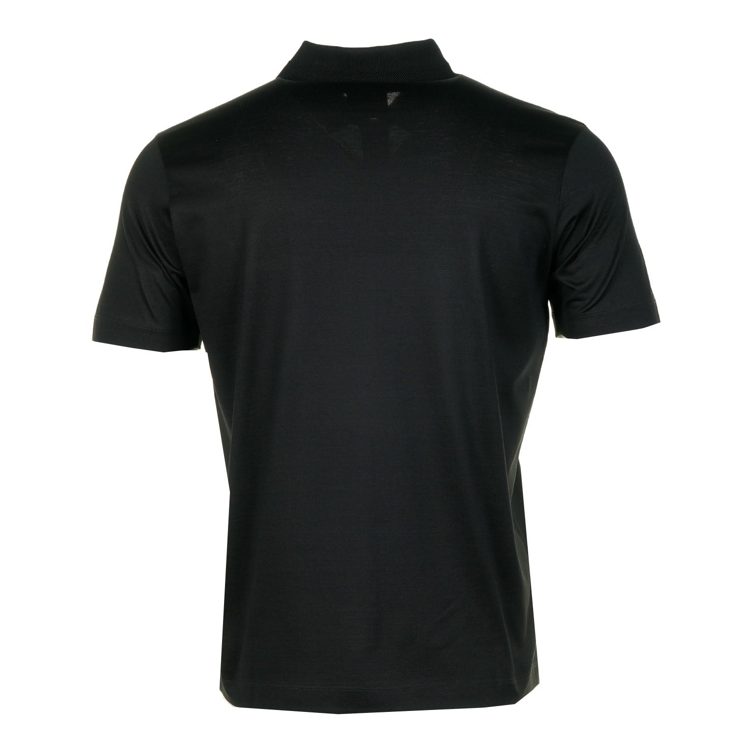 Short Sleeve Metal Shark Logo Zip Polo Shirt Black