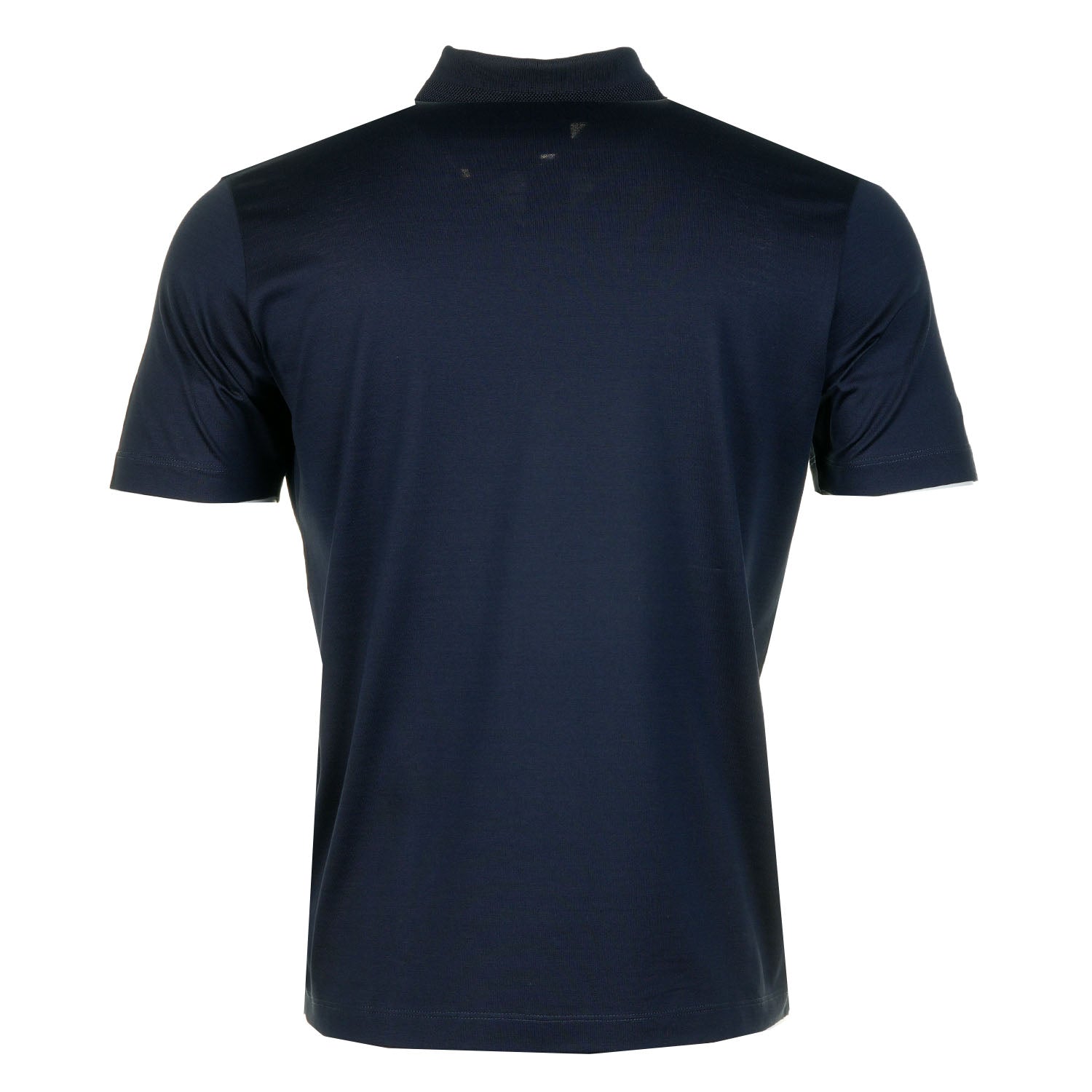 Short Sleeve Metal Shark Logo Zip Polo Shirt Navy