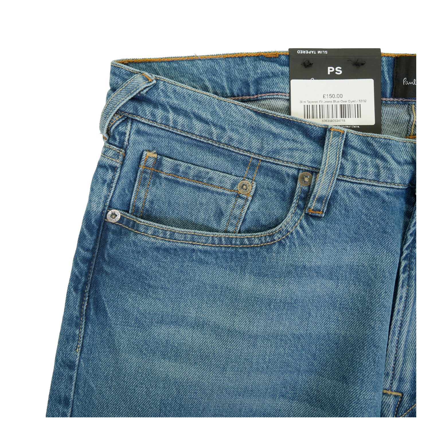 Slim Tapered Fit Jeans Blue Over Dyed