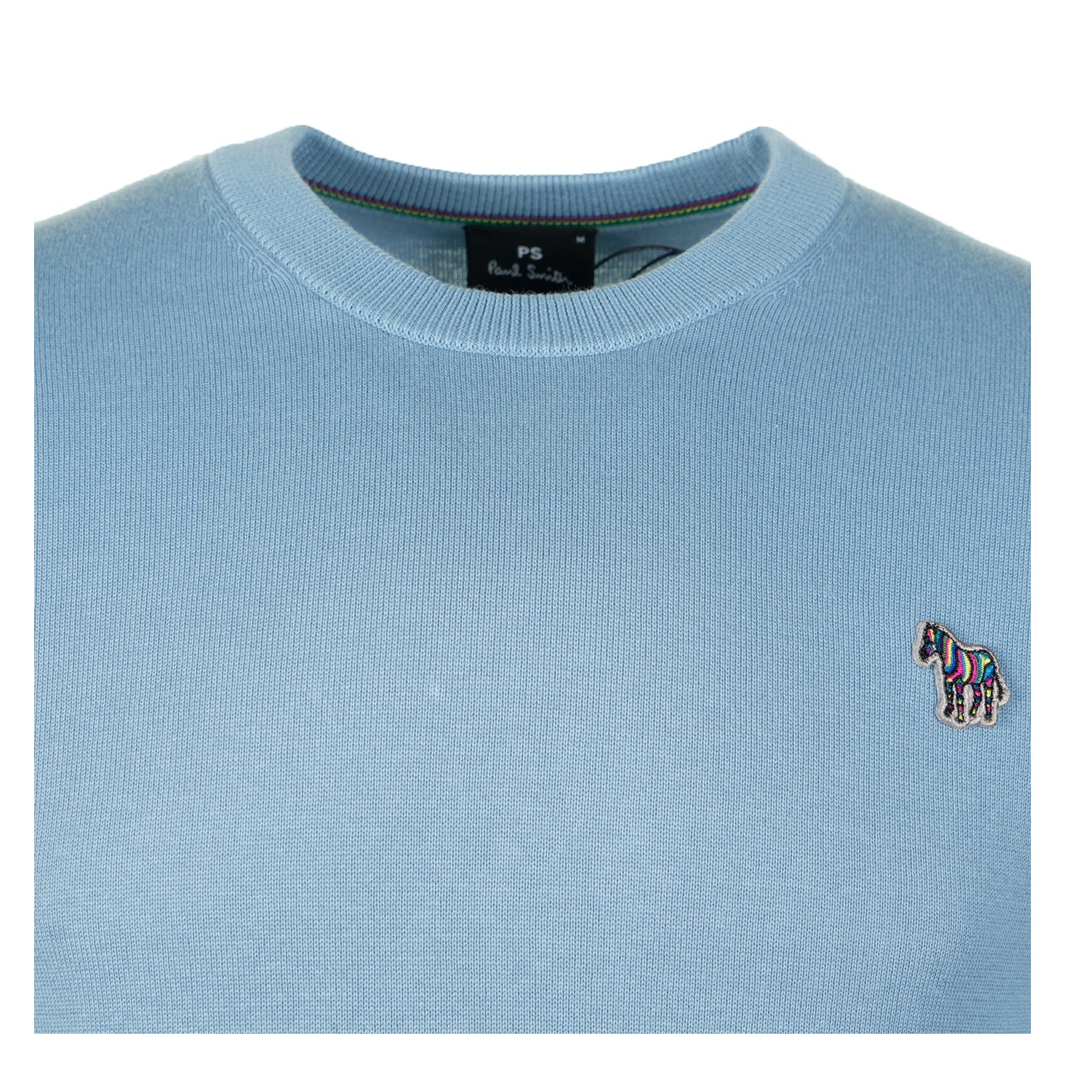Knitted Zebra Crew Neck Jumper Cobalt Blue