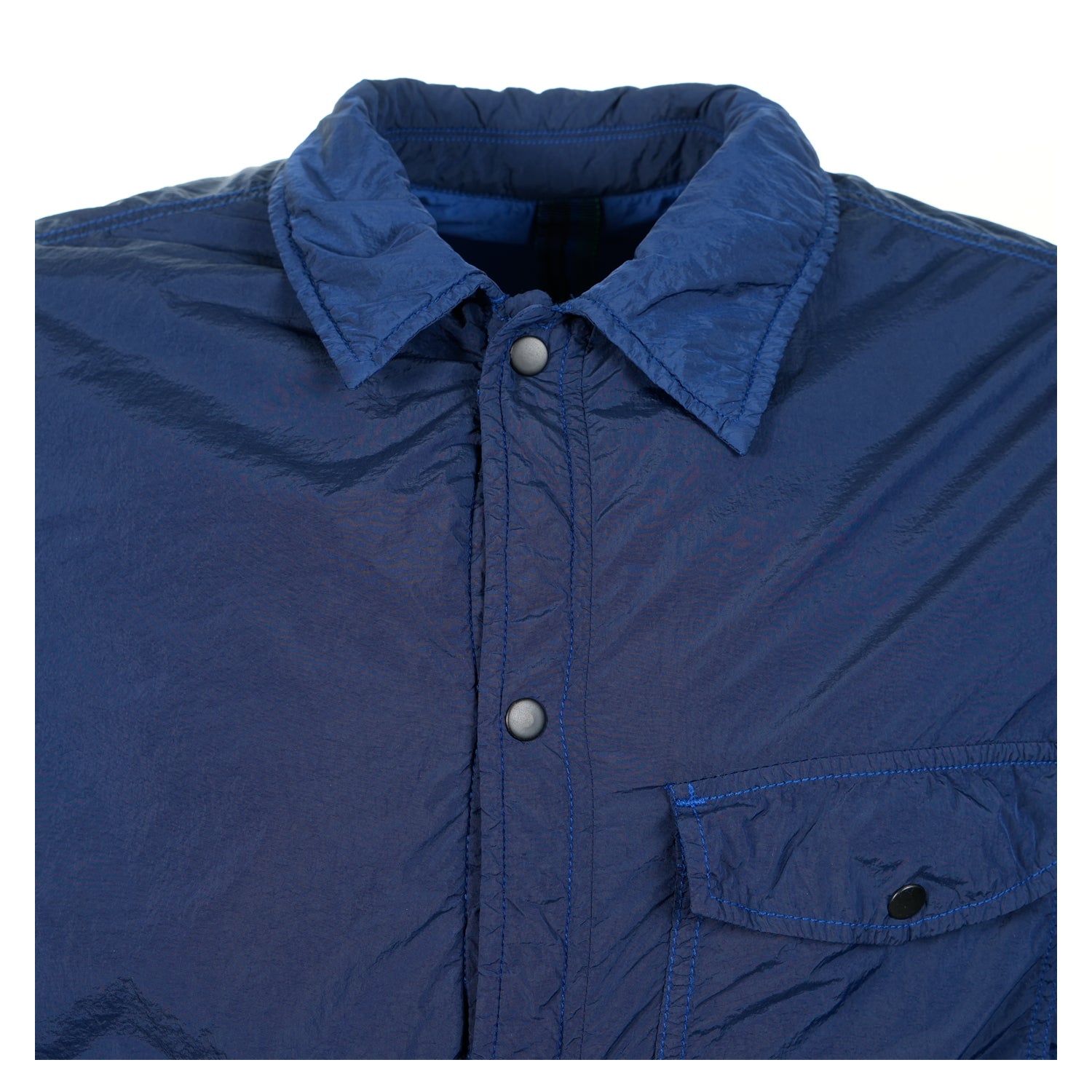 Garment Dyed Nylon Shirt Jacket Inky Blue