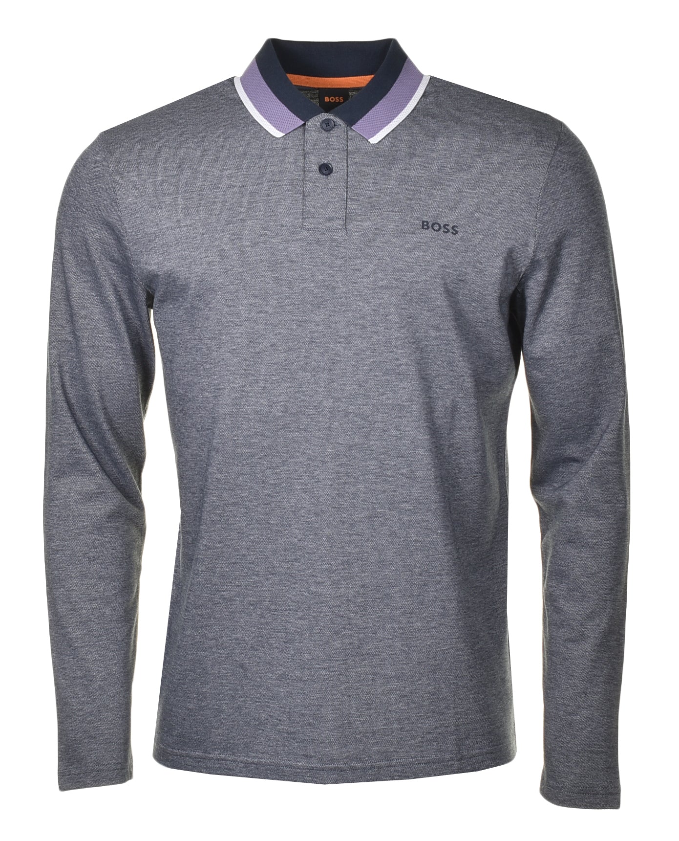 PeOxford Long Sleeve Polo Shirt Dark Blue