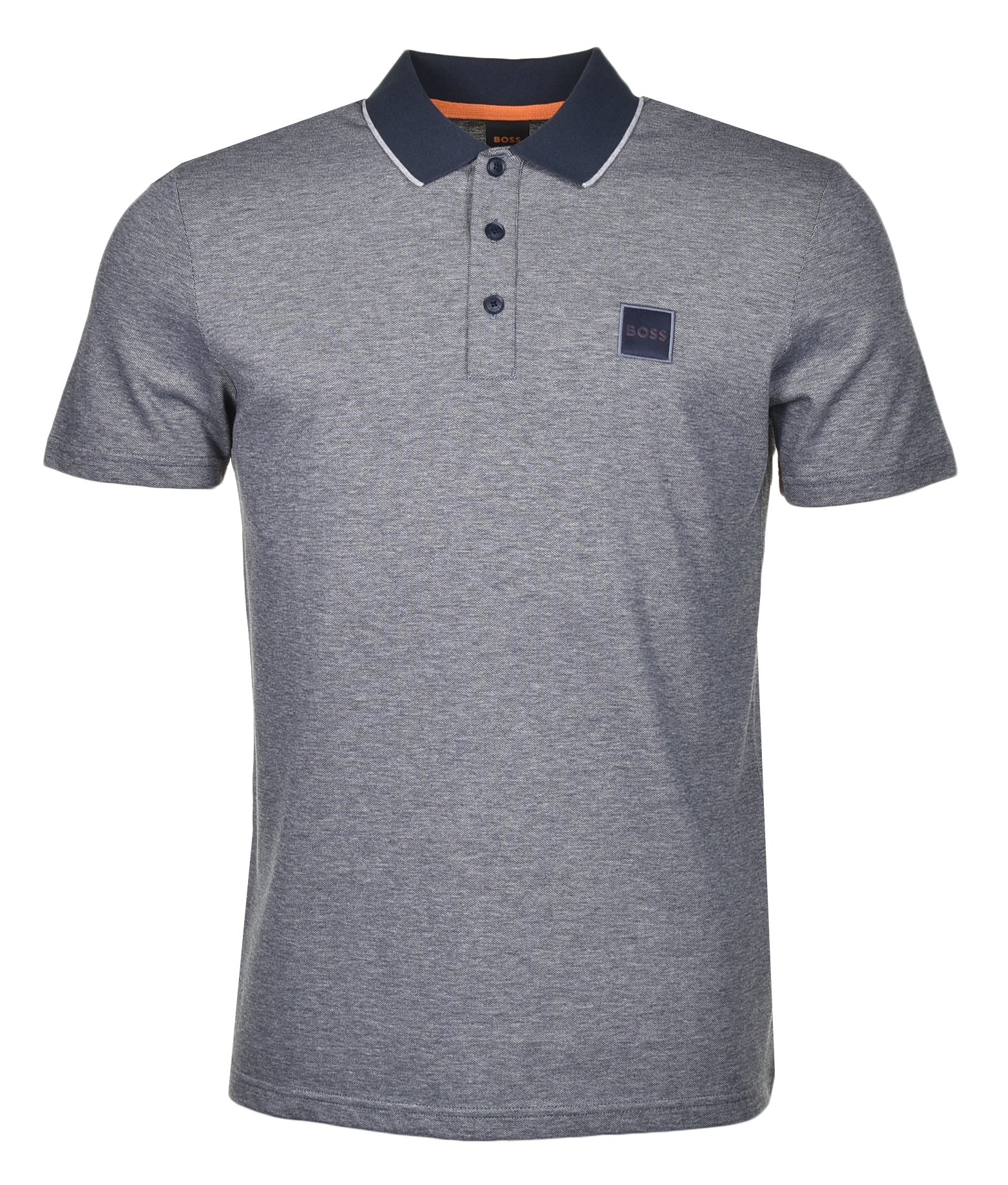 PeOxford Short Sleeve Polo Shirt Dark Blue