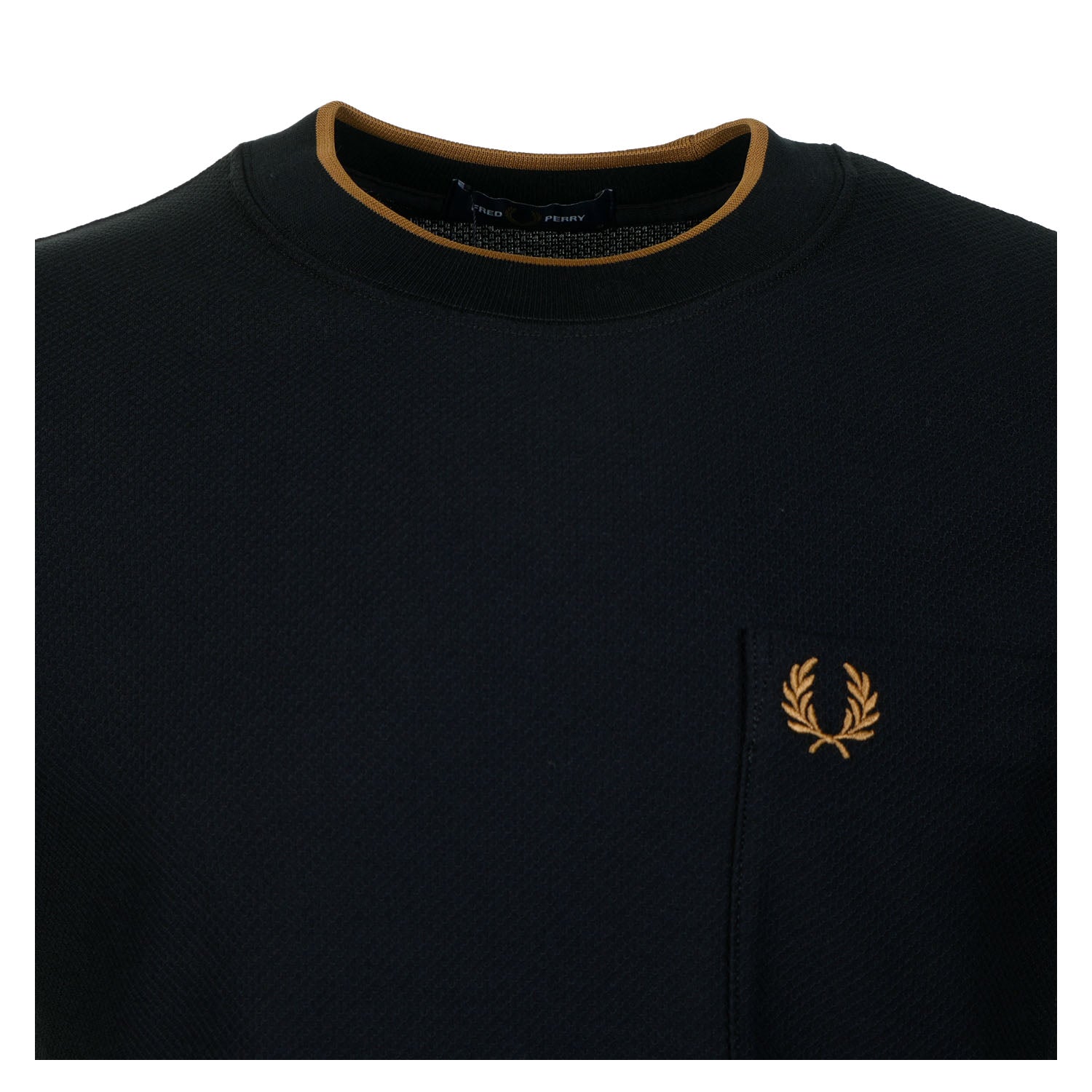 Pocket Detail Pique T Shirt Black