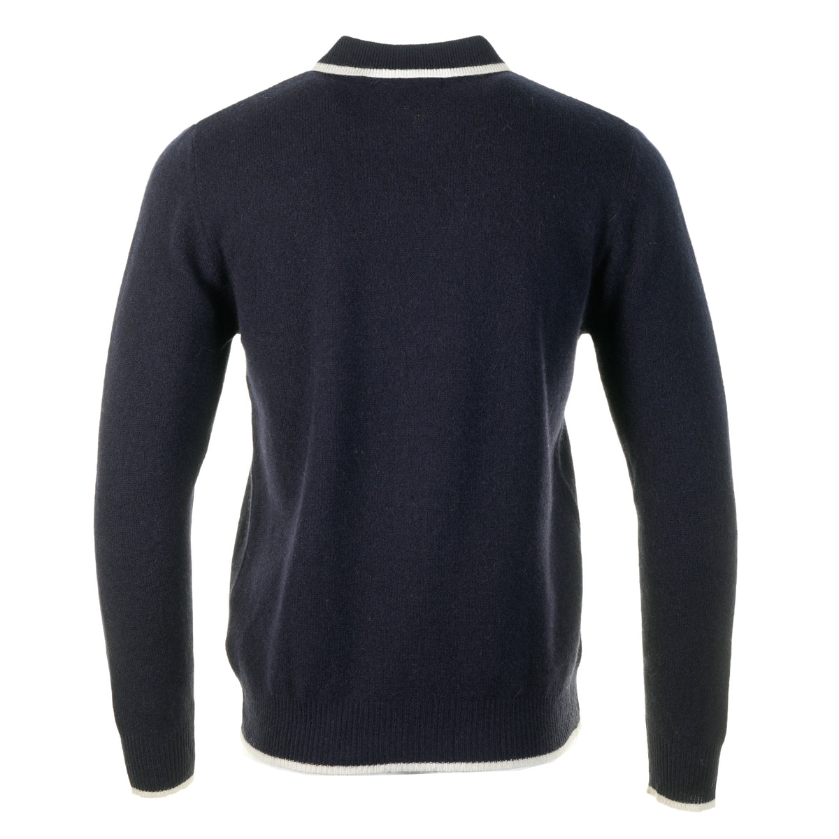 Lambswool Catch Full Zip Navy/Clay