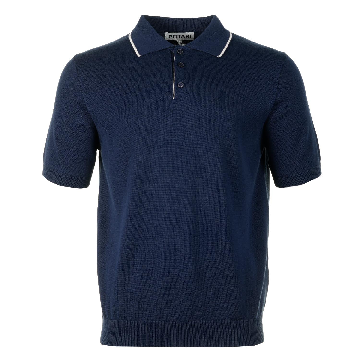 SS Knitted Polo Shirt Tipping Vega Ecru
