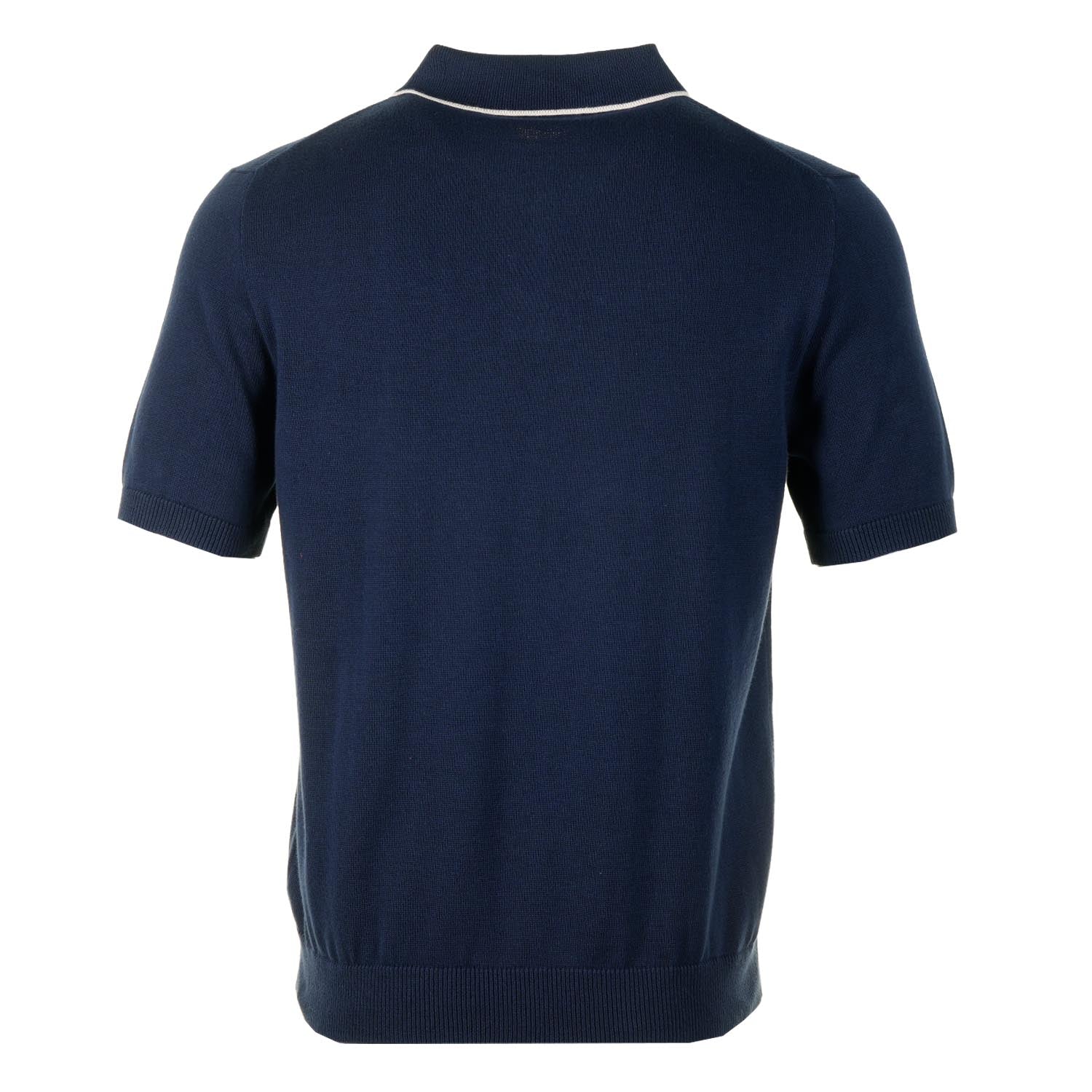 SS Knitted Polo Shirt Tipping Vega Ecru