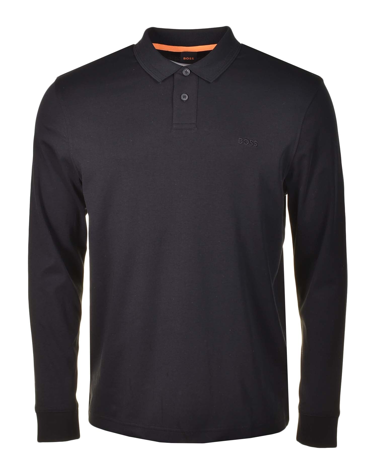 Pe Interlock Long Sleeve Polo Shirt Black1