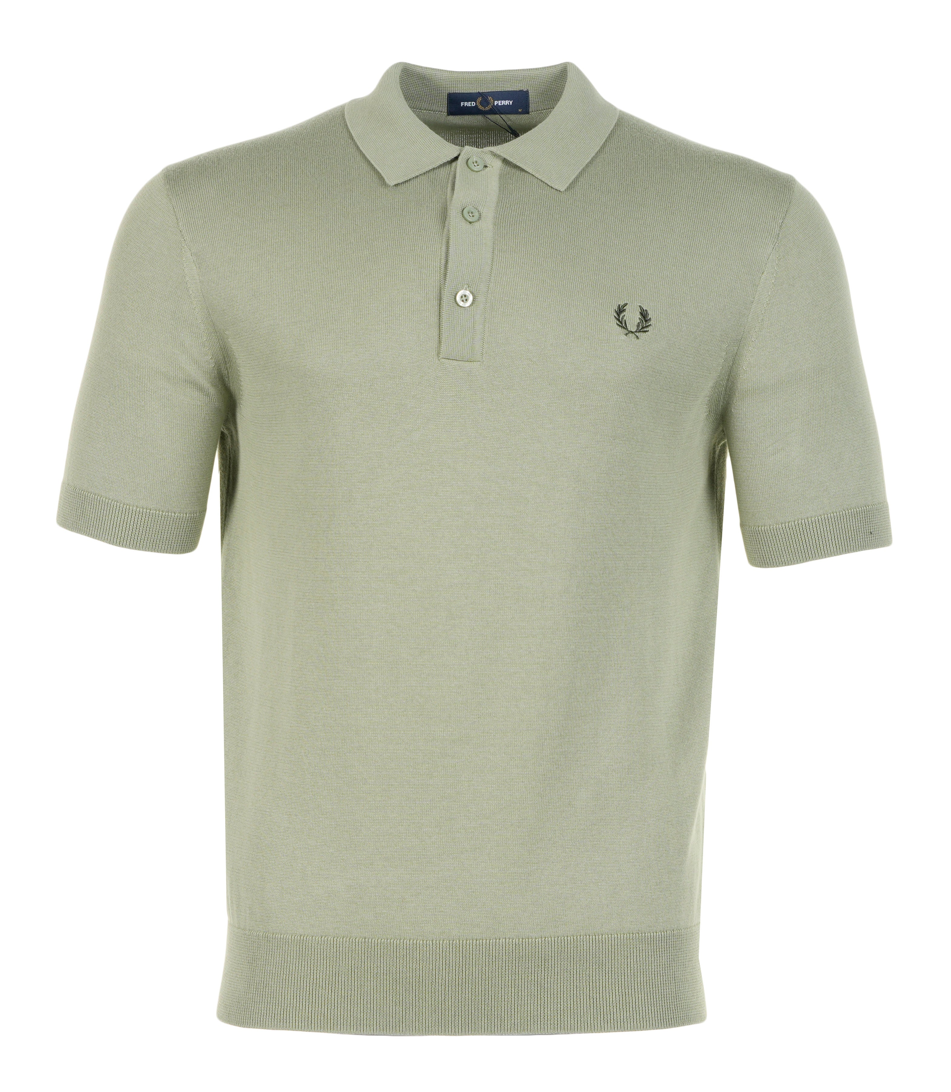 Cotton Knitted Polo Shirt Olive Mint