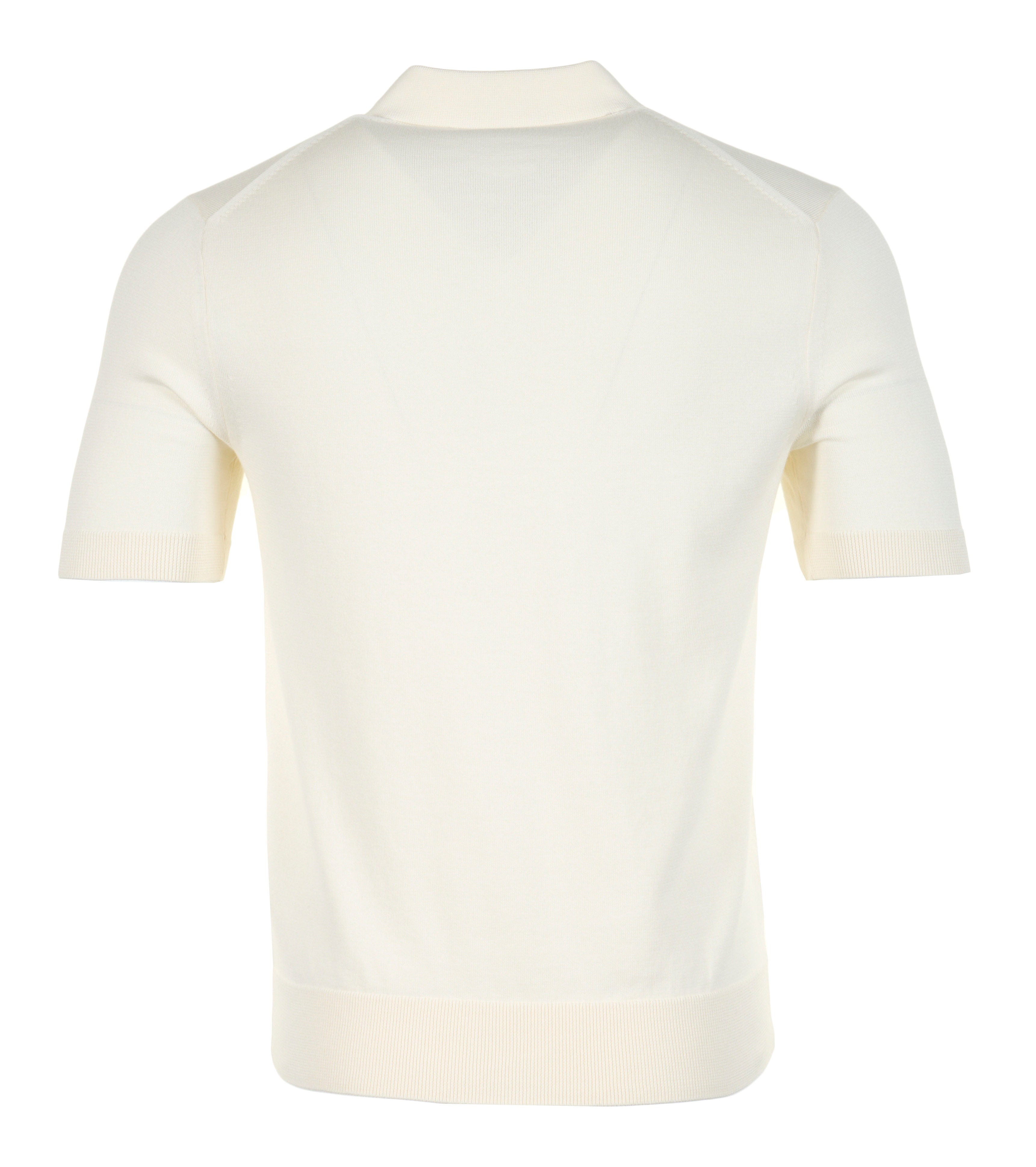 Cotton Knitted Polo Shirt Ecru