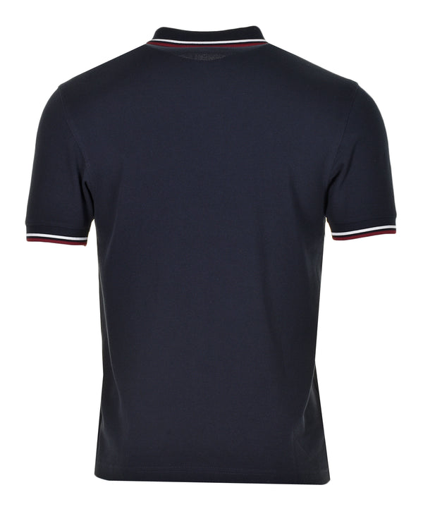Twin Tipped Polo Shirt Navy Snow White Burnt Red
