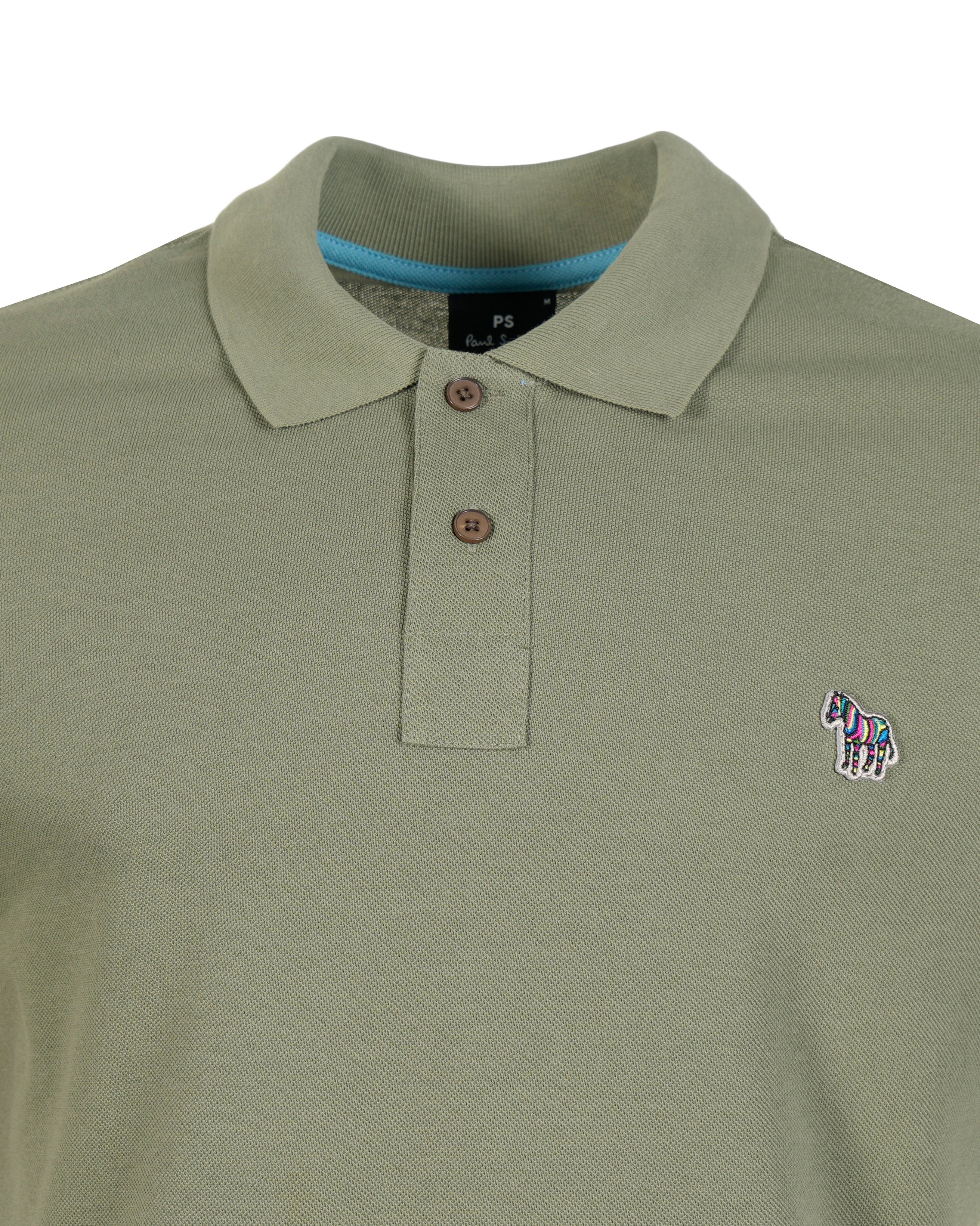 Regular Fit Short Sleeve Zebra Polo Shirt Green