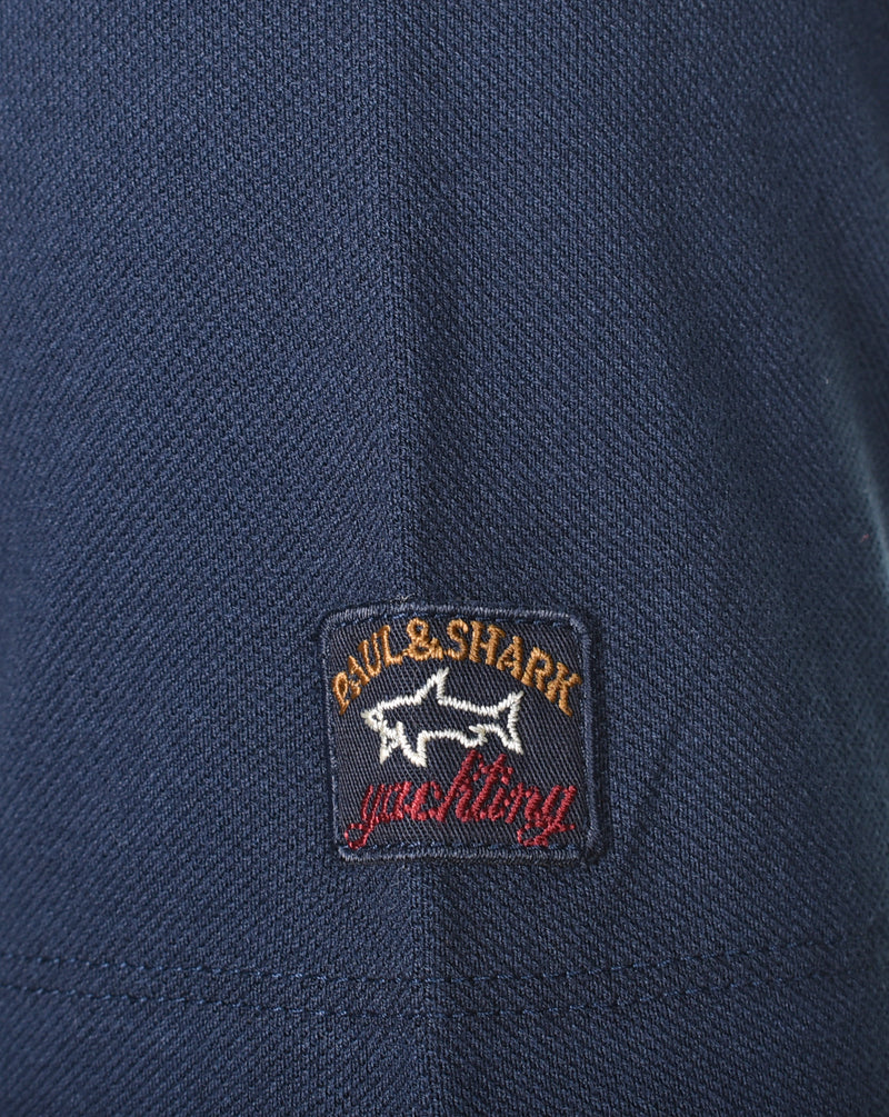 Short Sleeve Stripe Collar Polo Shirt Navy