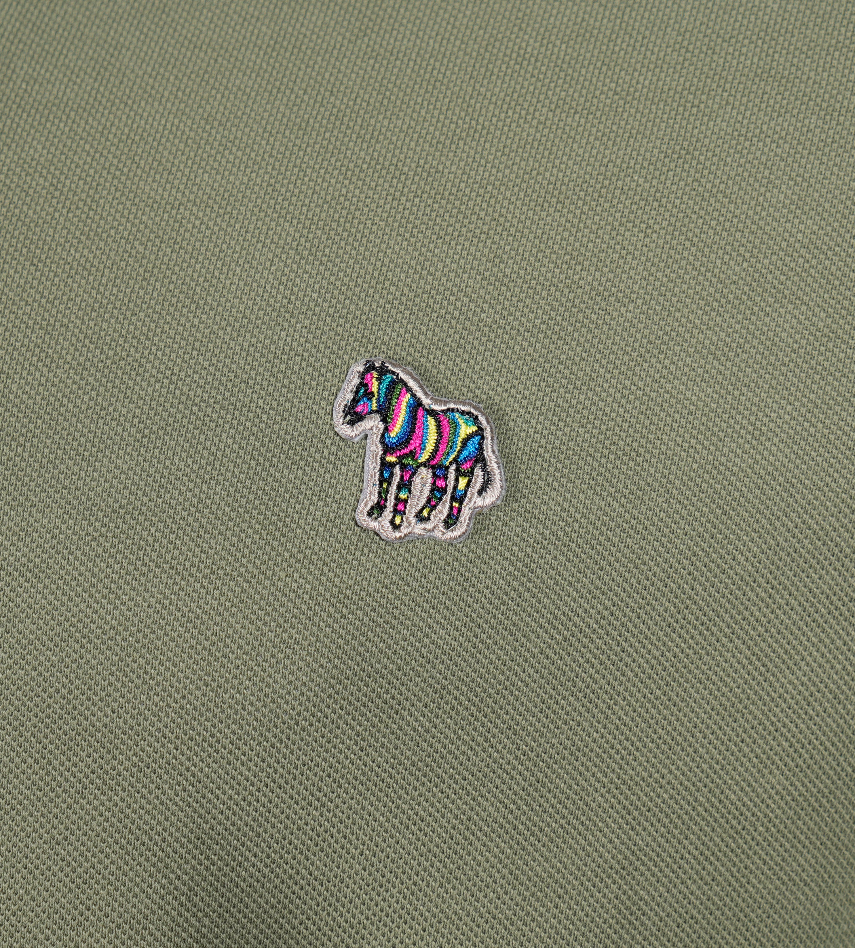 Regular Fit Short Sleeve Zebra Polo Shirt Green