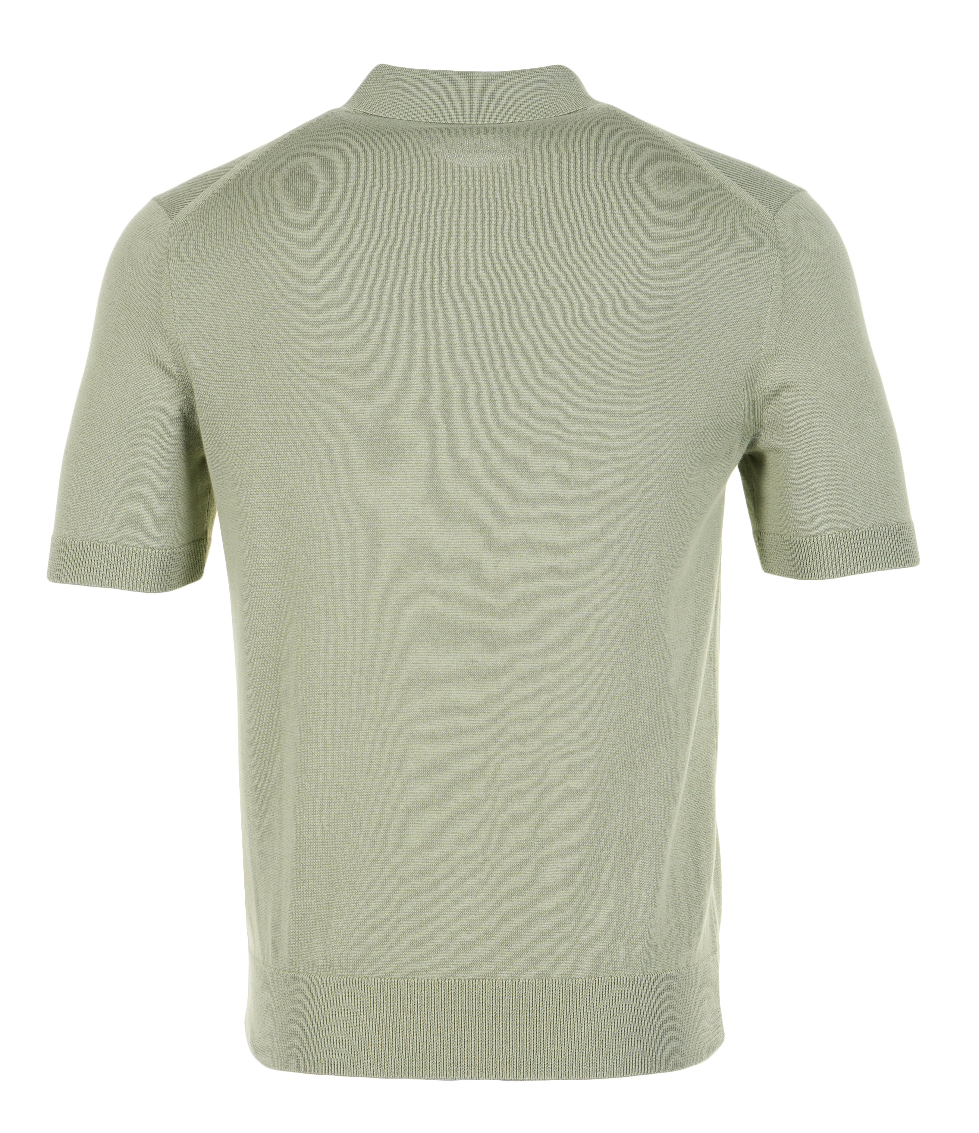 Cotton Knitted Polo Shirt Olive Mint