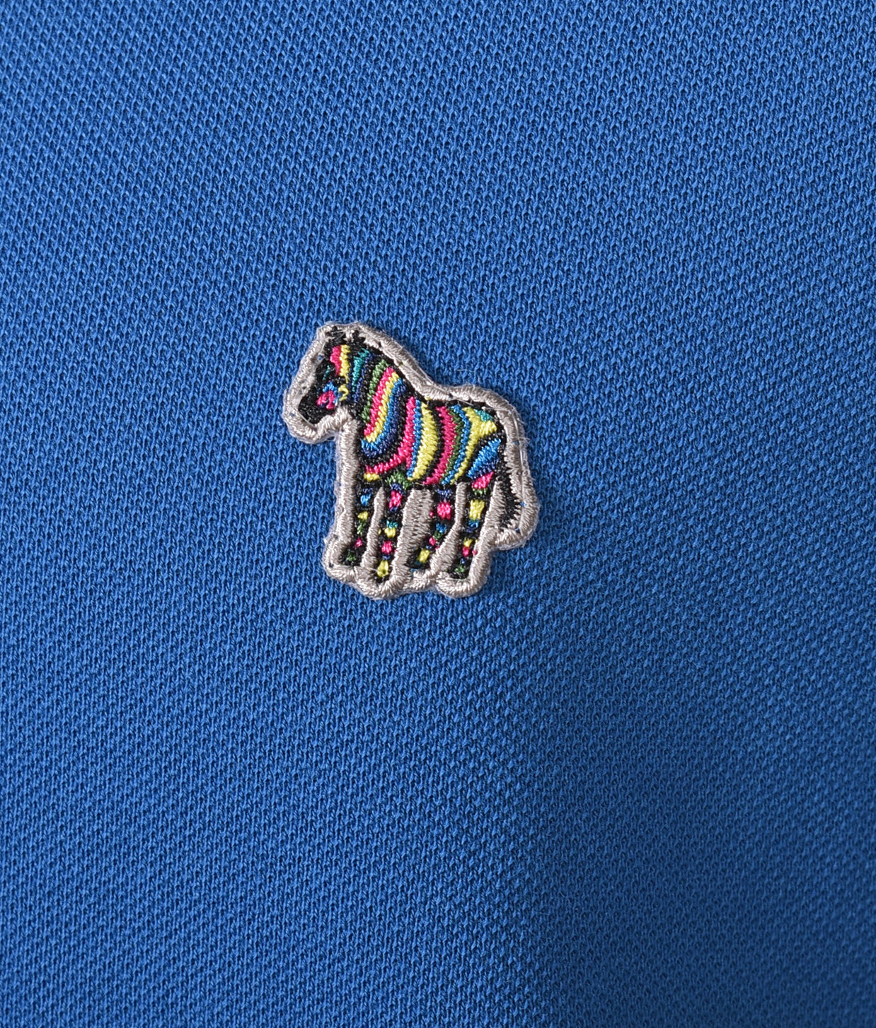 Regular Fit Long Sleeve Zebra Polo Shirt Cobalt Blue