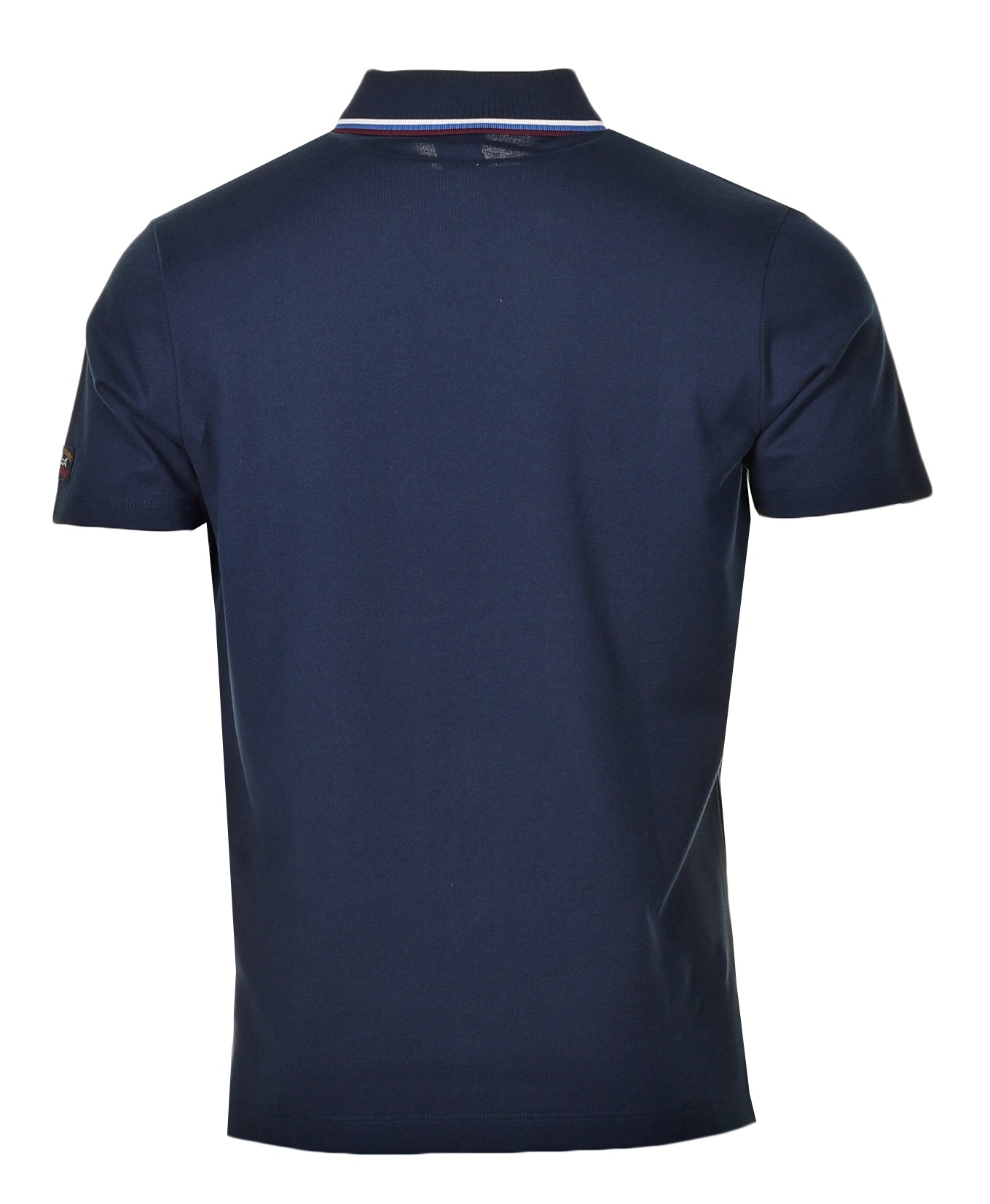 Short Sleeve Stripe Collar Polo Shirt Navy