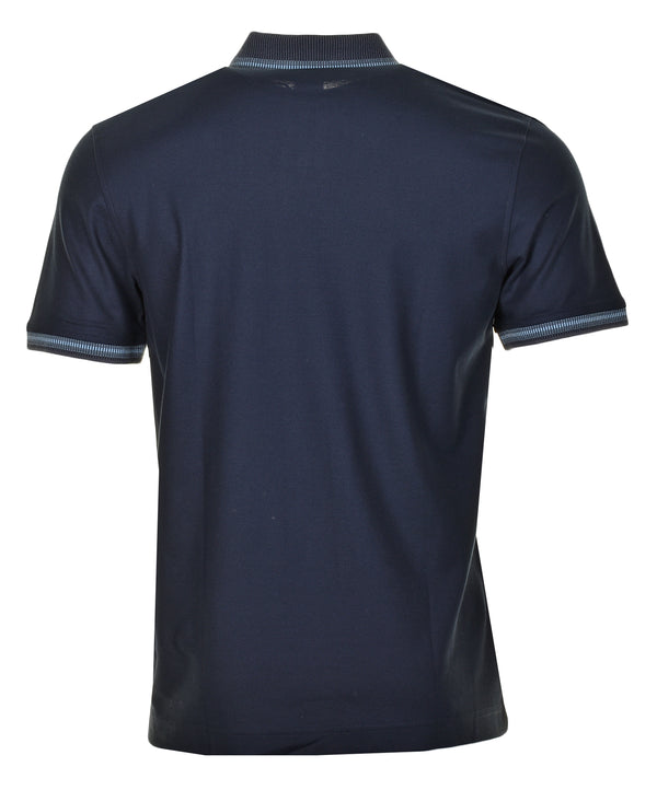 PeGlitch Knit Short Sleeve Polo Shirt Dark Blue