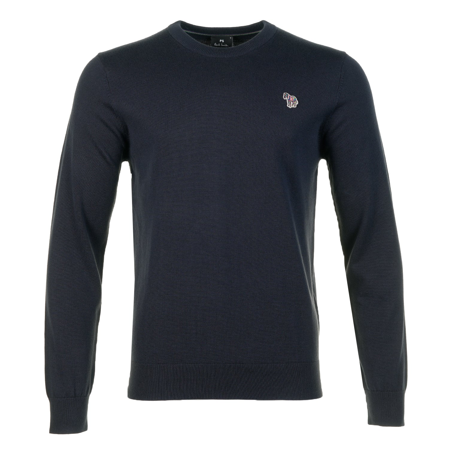 Knitted Zebra Crew Neck Jumper Very Dark Navy