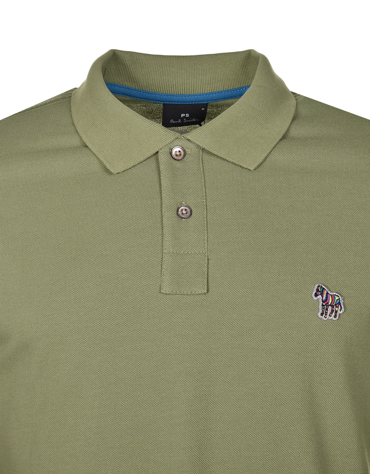 Regular Fit Long Sleeve Zebra Polo Shirt 36D Green