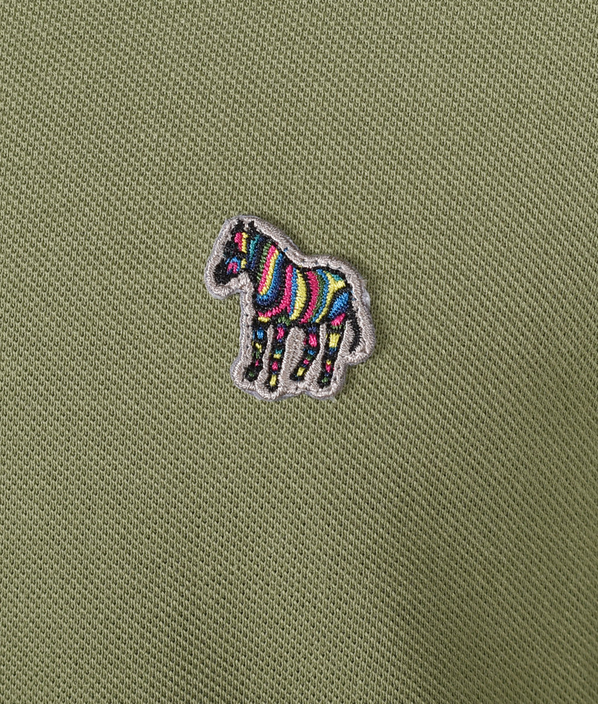 Regular Fit Long Sleeve Zebra Polo Shirt 36D Green