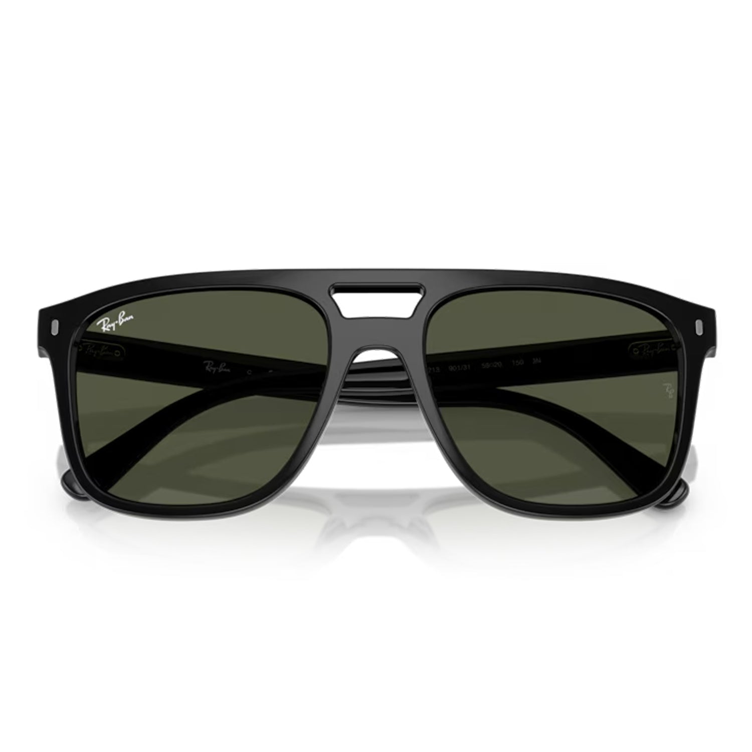 pair of folded Ray-ban RB2213 Black / Green sunglasses