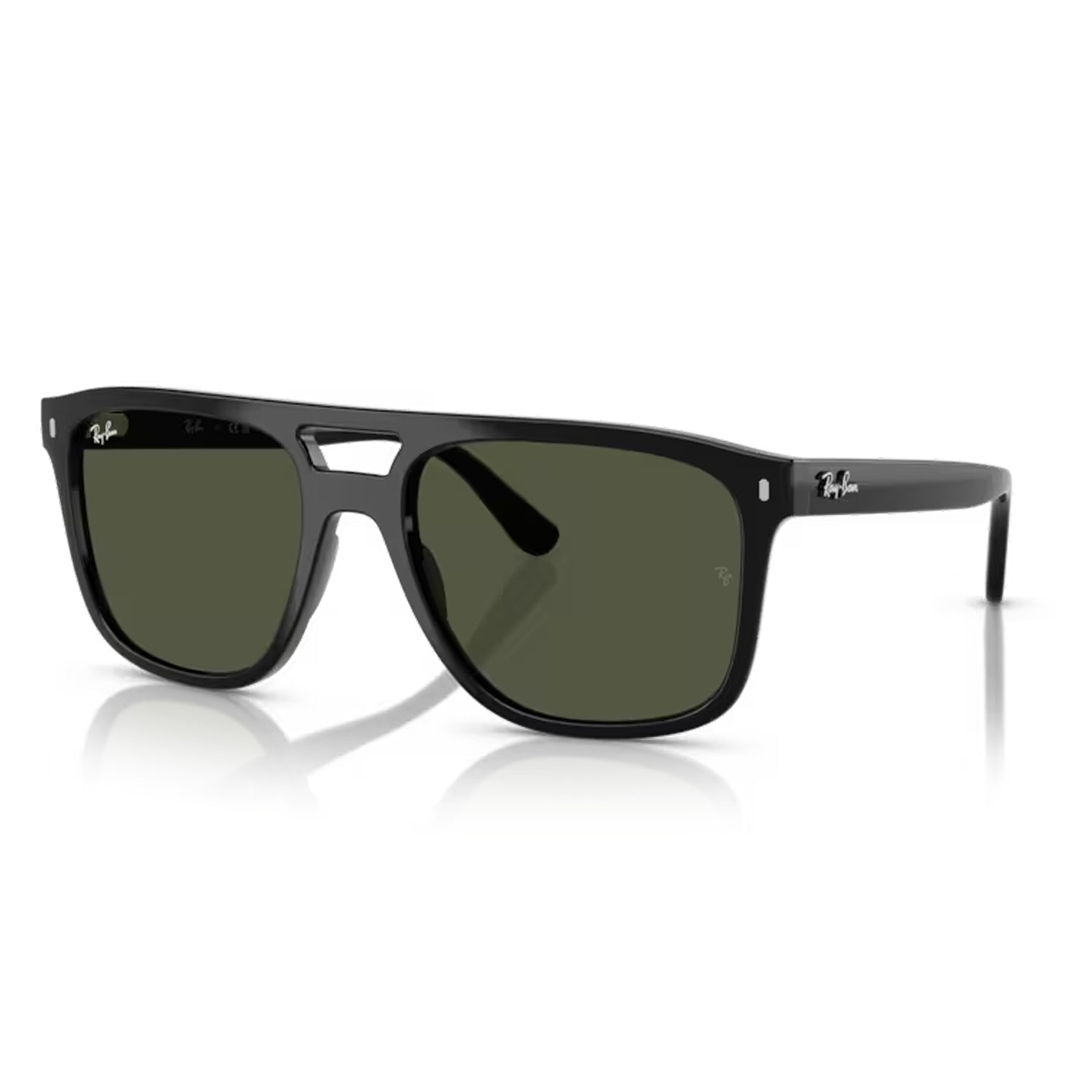 angle shot of the Ray-ban RB2213 Black / Green sunglasses