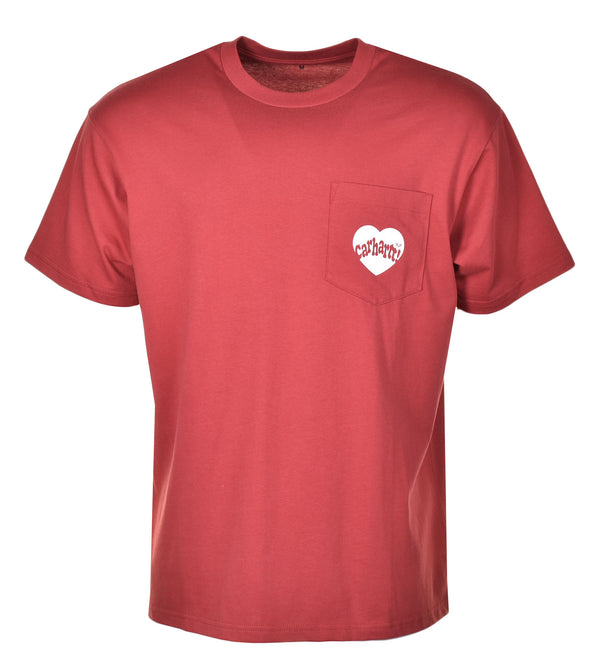 Short Sleeve Amour Pocket T Shirt Red