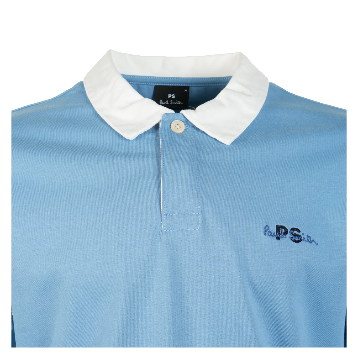 Rugby Long Sleeve Emblem Polo Light Blue