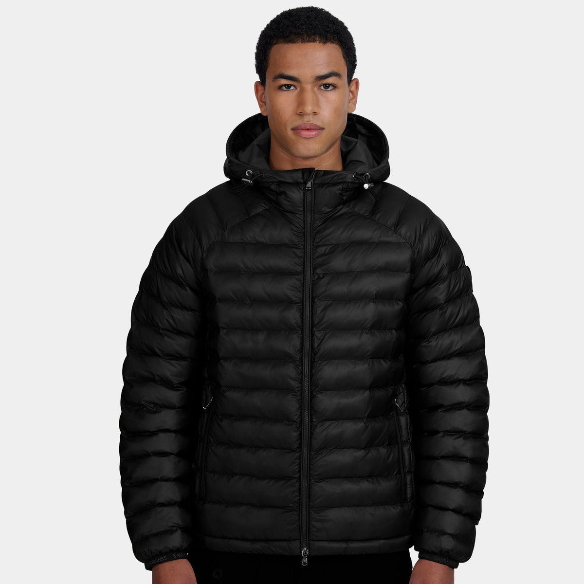 Hooded Ripstop Micro Puffer Jacket Black