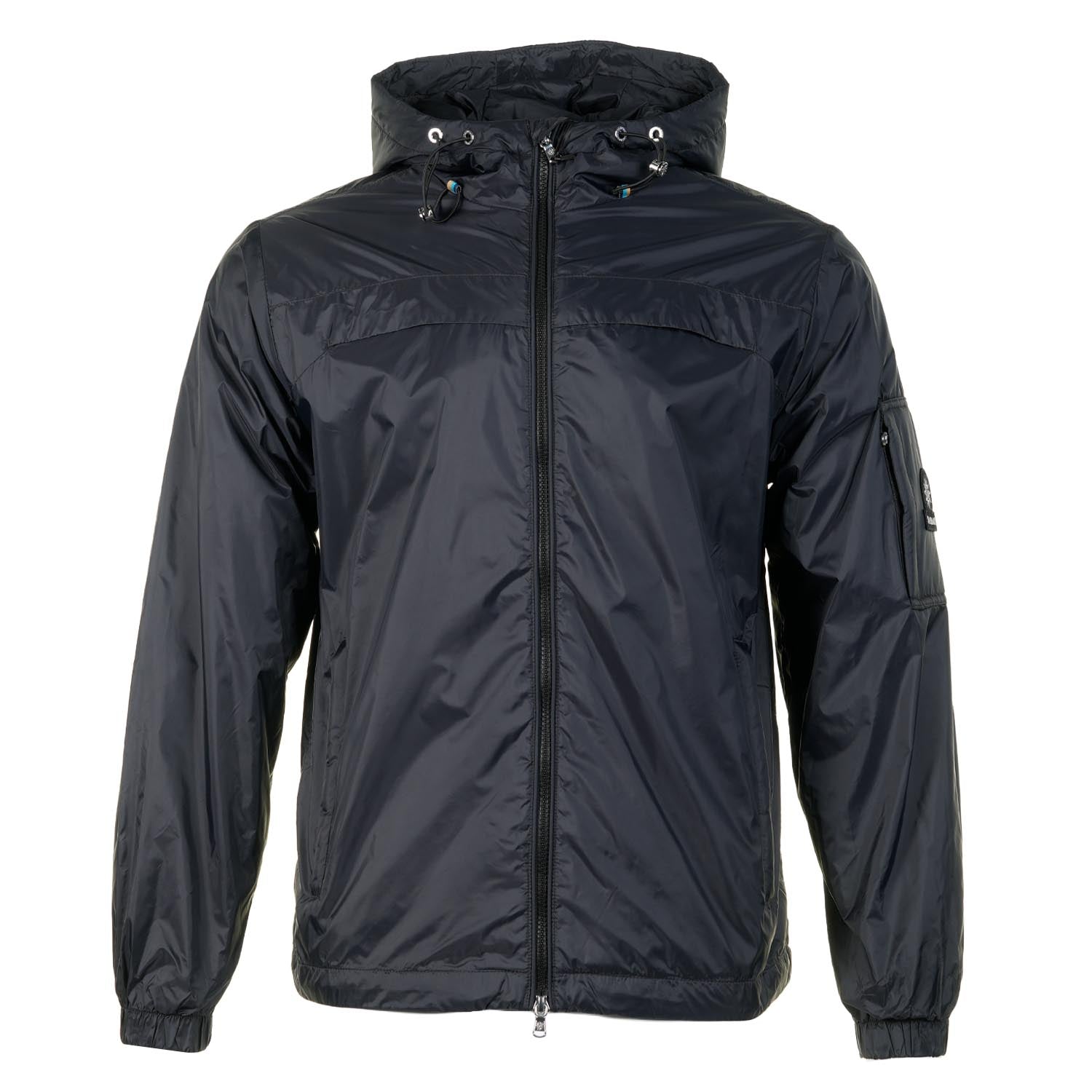Hooded Nylon Windcheater Jacket Black