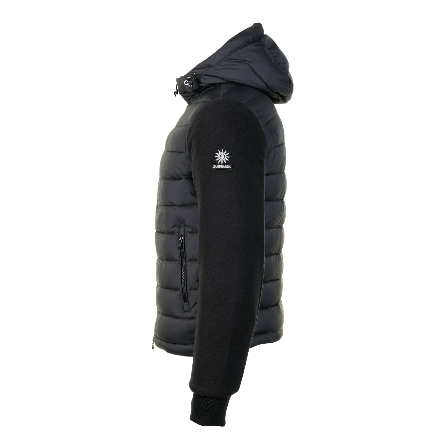 Outlander Polar Fleece Hooded Hybrid Jacket Black