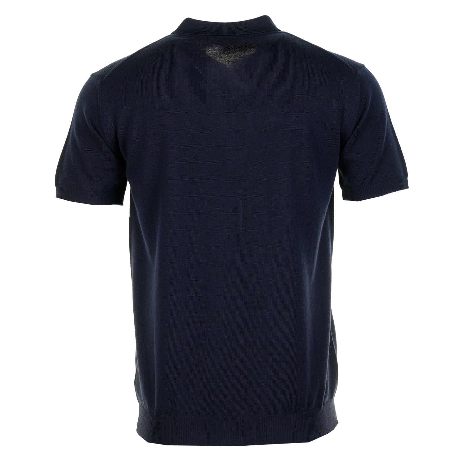 SS Colour Stripe Knitted Zip Polo Shirt Navy