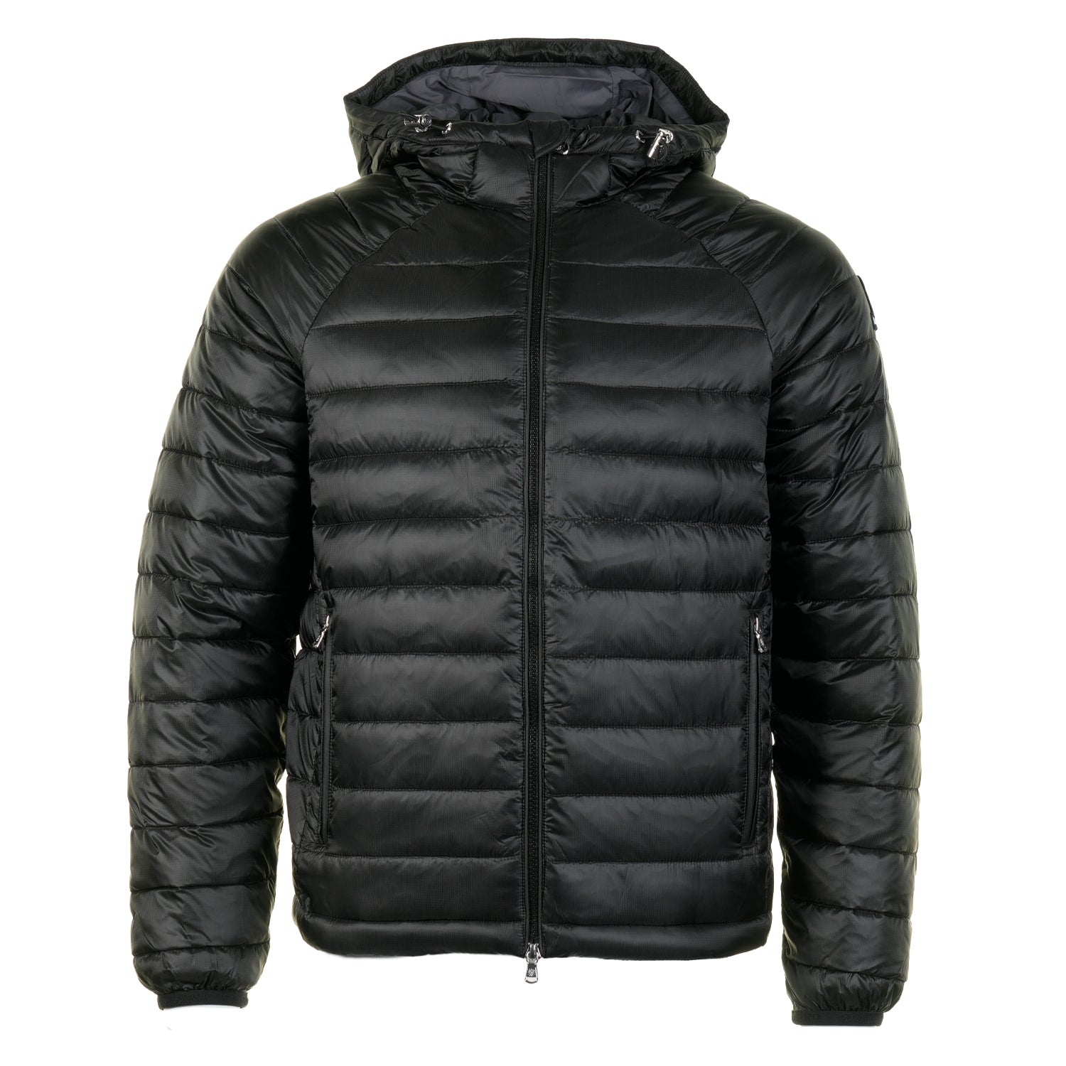Hooded Ripstop Micro Puffer Jacket Black