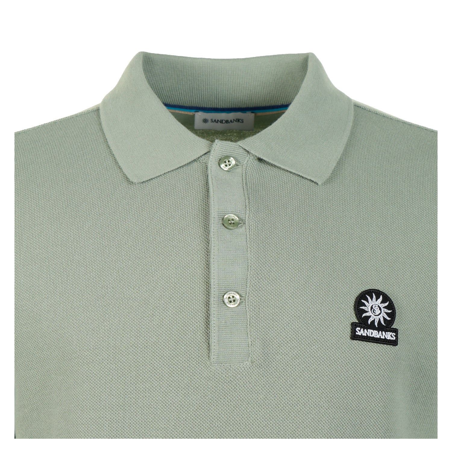 Short Sleeve Stripe Hem Polo Shirt Sage